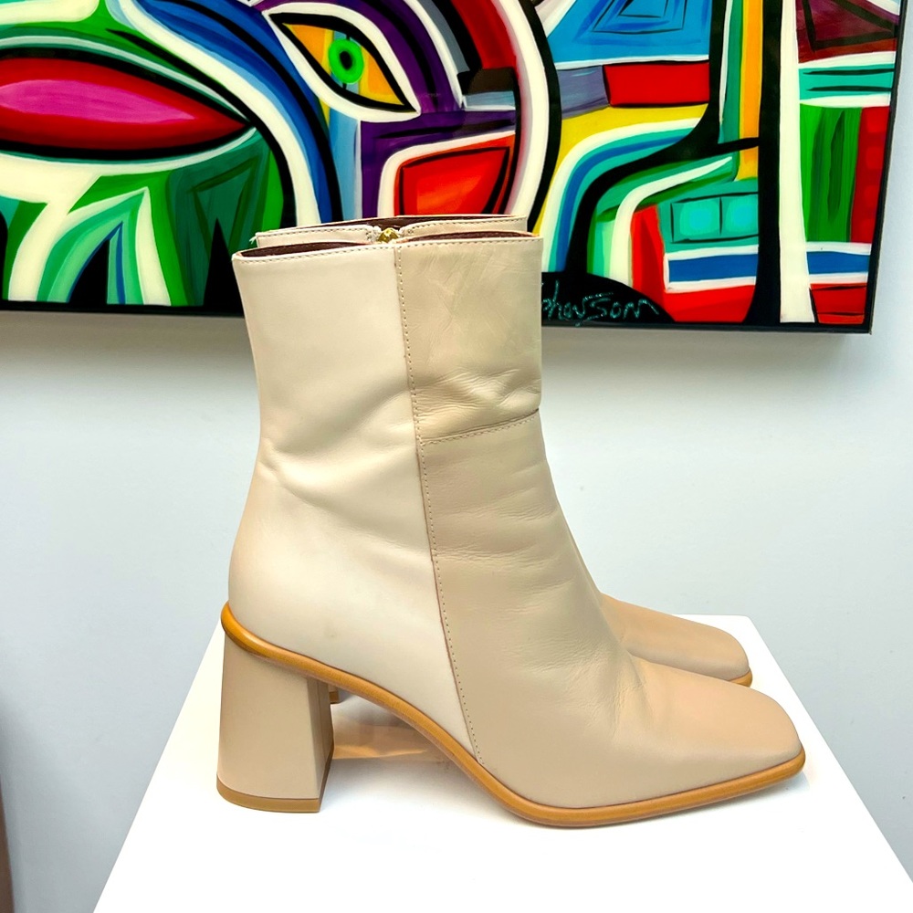 Aloha beige & cream ankle boots